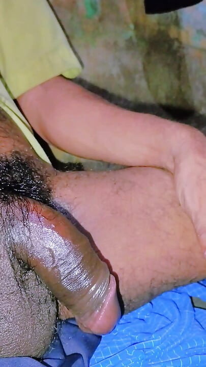 Indian black cock massage
