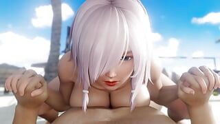 DOA Luna Pressing Her Tits On Your Chest While Enjoying Perfect Riding Sex In The Cozy Beach Breeze POV