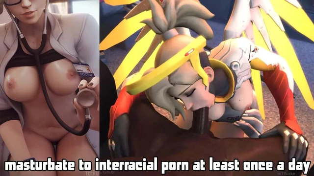 Blacked waifu - mercy blowing that bbc