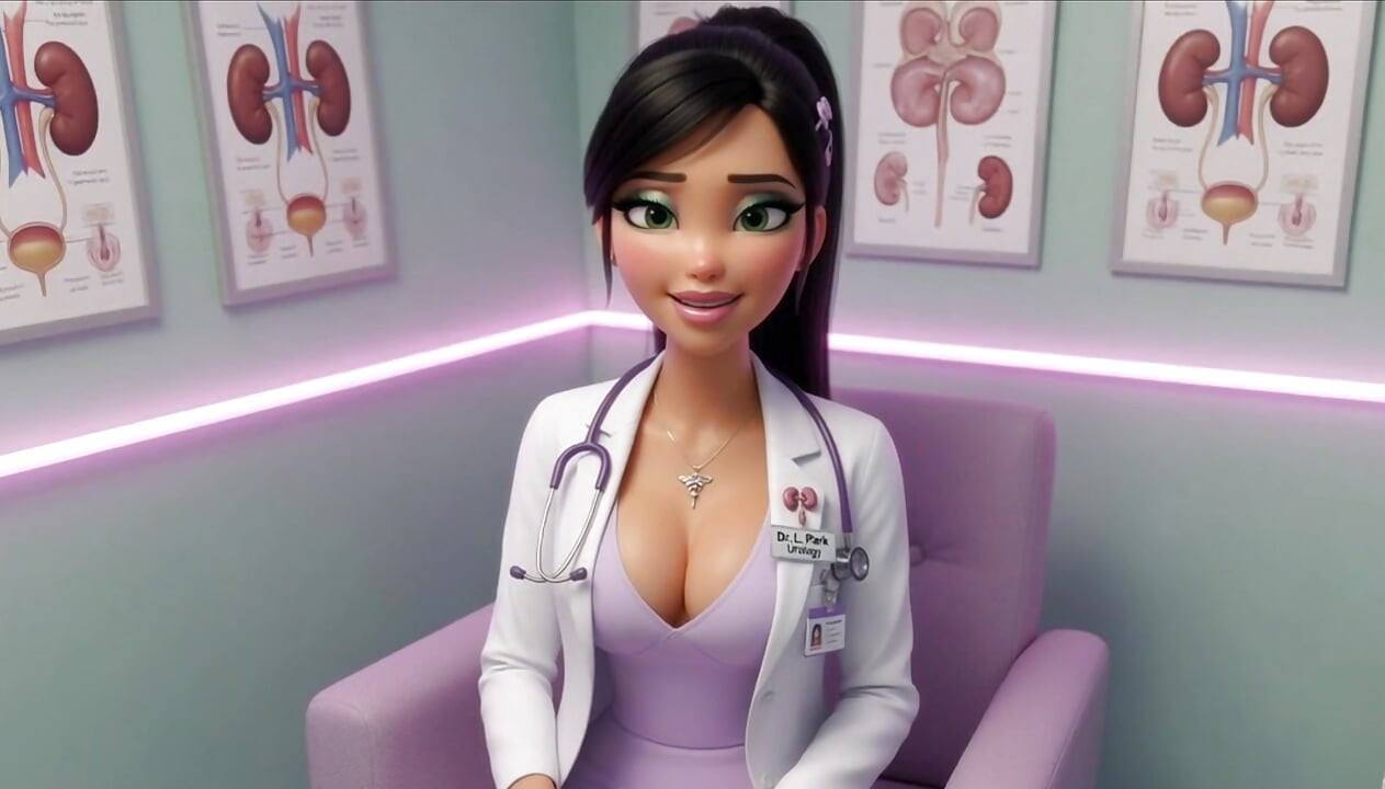 Menina asiática médica ajuda a encolher minha ereção