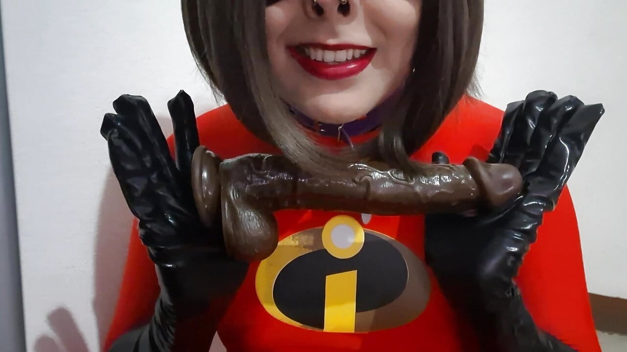 Cute Trap Elastic Whore Giving a Blowjob to BBC and Eating Cum after Deepthroat wearing a BDSM Nosehook