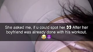 Snapchat story: An 18-year-old girl in a relationship went to the gym to work out, and it ended with a blowjob.