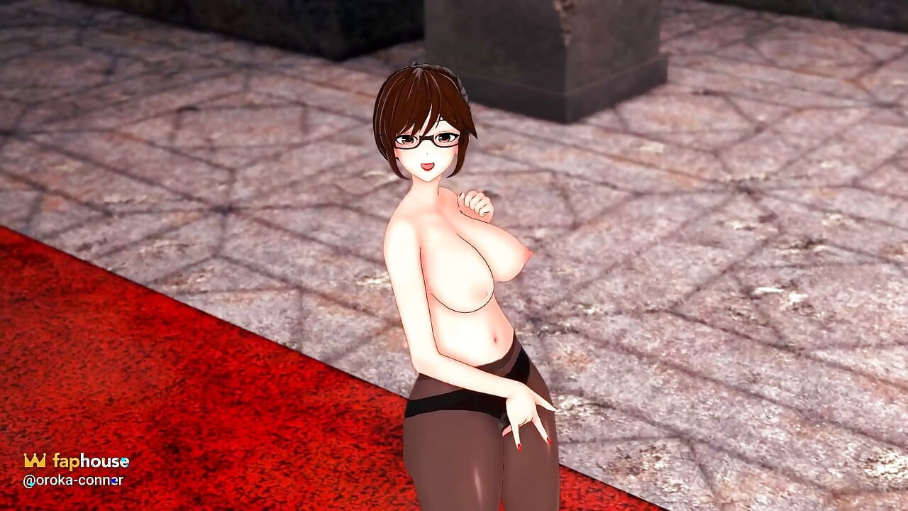 Glasses Office Lady Strips Out of Her Suit and Touches Herself - 3D Hentai