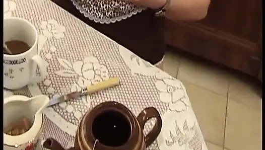 Horny bitches licking each other in the kitchen