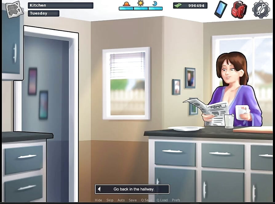 Summertime saga gameplay: intensive massageszene mit der Rezeptionistin.