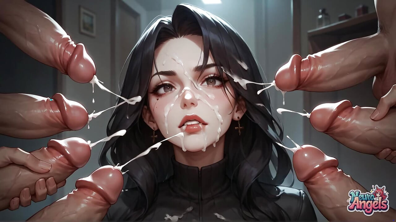 紅髮女郎的巧克力噴霧投降與穿制服的男人