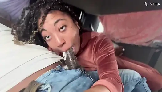 Curvy Asian Black Mix Pornstar Fucked Hard BBC Right in the Throat Cum Bucket