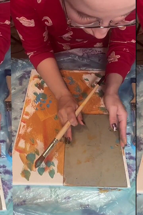 ในแว่นตาใหญ่ Asmr อะคริลิคอาร์ตบานในหมอก ตอน 1