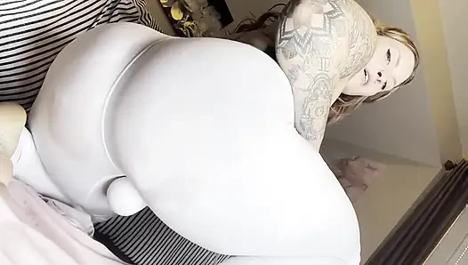 Squirting Through White Leggings