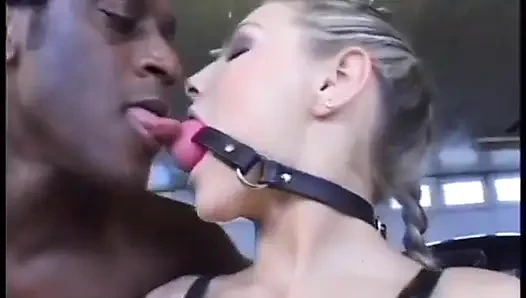 Black stud feeds horny chick with his large black cock