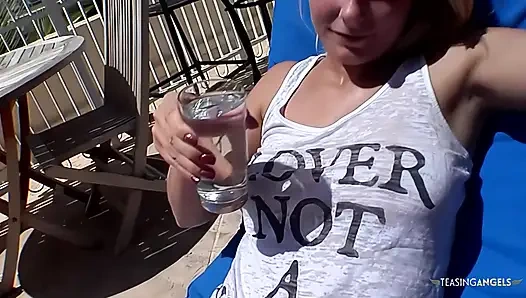 Lubed up blonde goes inside for hardcore shagging