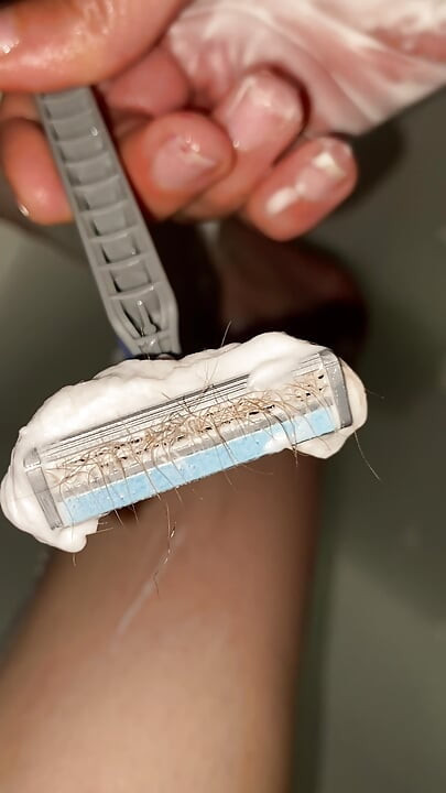 Hairy Legs Shaving Close up