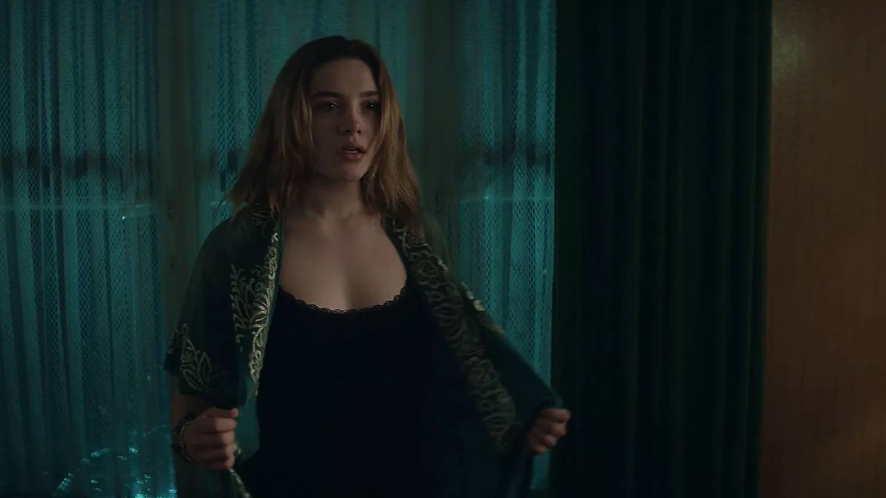 Florence Pugh sex scene in Little Drummer Girl - enhanced