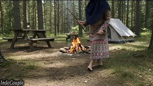 real Husband and wife went for camping to Forest.sex in Forest with blasting sounds