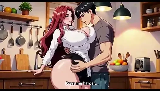 Big boobs stepmom seduced by stepson in kitchen