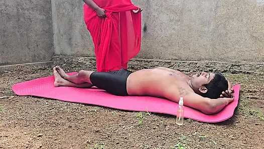 Indische sari schwanzputz-milf hart 69 lutschen und harter fick mit chef, großem schwanz