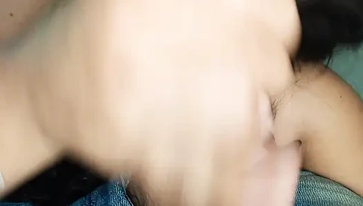 My stepsister found it exciting to masturbate me with her beautiful brown hair.