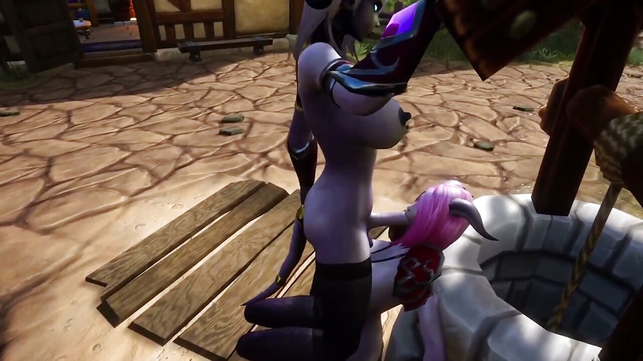 Draenei Futa o fute pe Fată Draenei pe Puțul care își dorește - Parodie porno Warcraft
