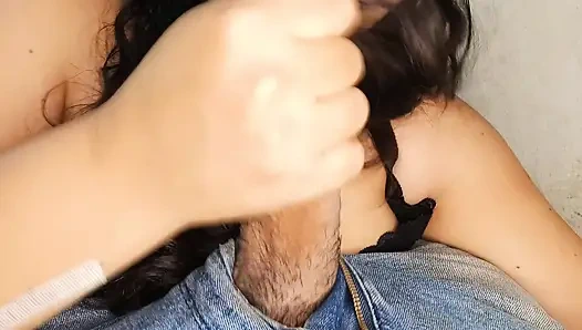 My stepsister found it exciting to masturbate me with her beautiful brown hair.