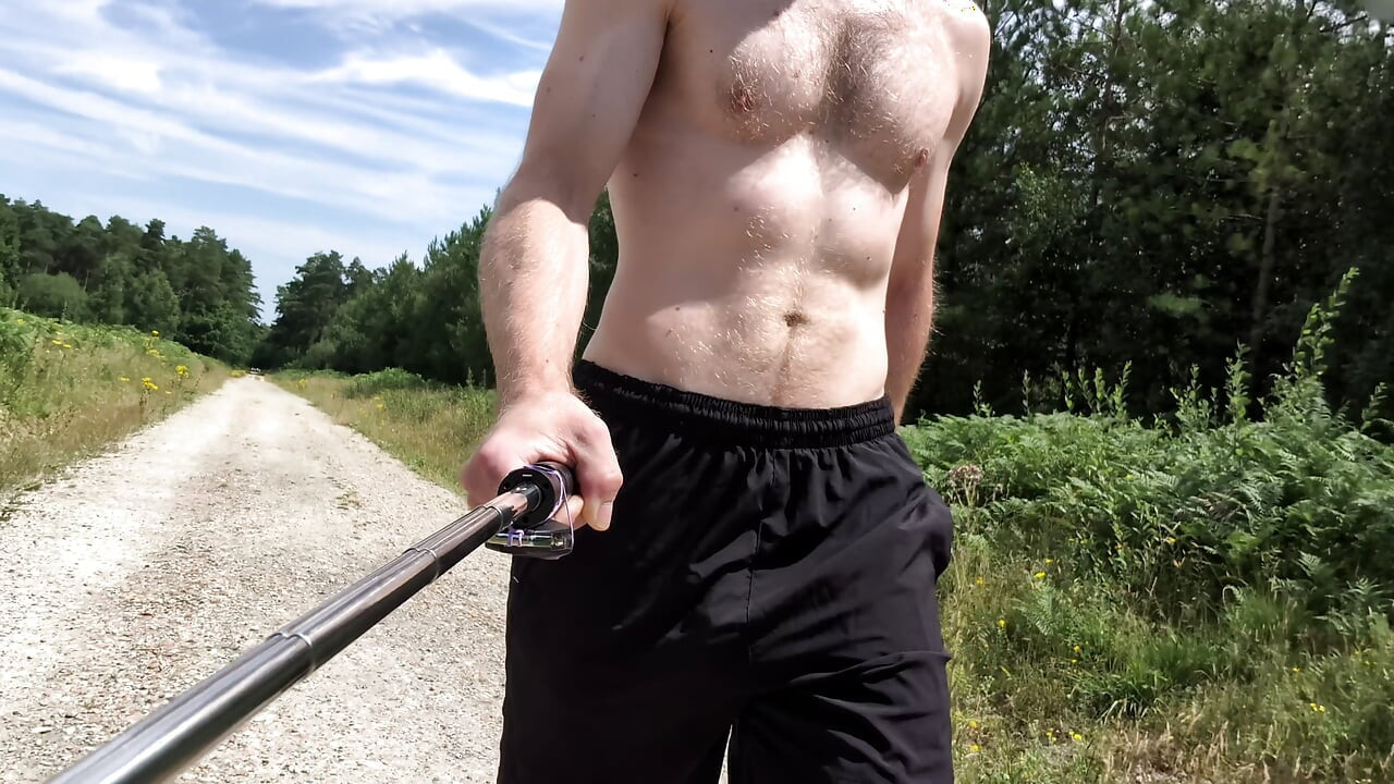 Naked forest walk on main path