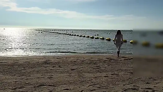 POV Stranger on a public beach invited to her hotel . RIDING MY COCK HARD