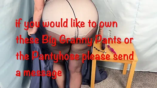 Mrs Mature Feet in her Big White Granny Pants and Pantyhose 491