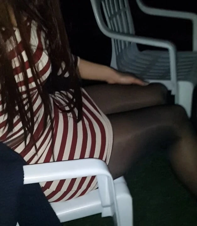 Naughty slut in tight dress and black pantyhose plays public with remote dildo and orgasms with anal and cum after coming back