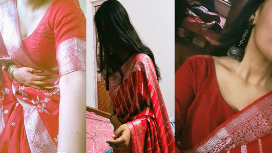 desi villaggio Bhabhi figa stretta sesso duro video, moglie troia indiana che indossa bel saree rosso