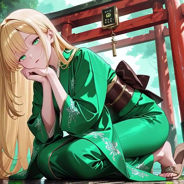 Lazy Japanese Corridor Morning, She Breathes Heavy Touching Her Chest with a Hazy Gaze Waiting for Your Touch