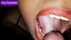 La mia sorellastra susy riceve un sacco di sperma nella sua bocca sexy, è una latina che ingoia sperma