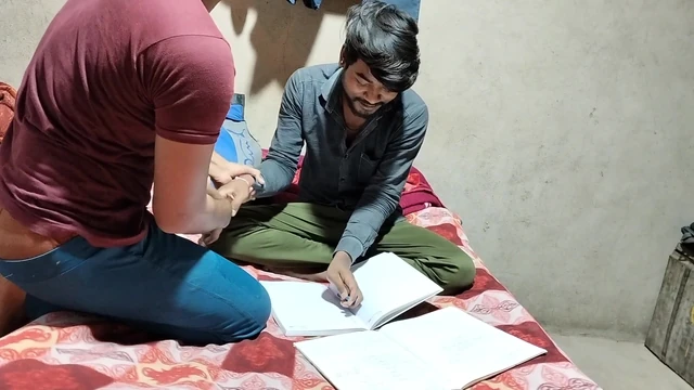 Indian Desi Village Younger College Student and Young Masterji