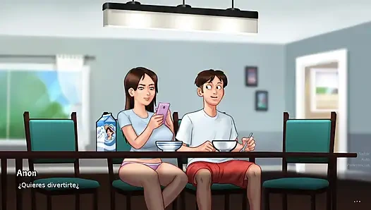 Overly horny stepsister finds the perfect tenant to fuck her day and night VERY hot - summertime saga