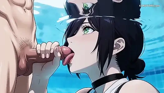 Reze Gave Denji a Reward At The Swimming Pool - AI Generated