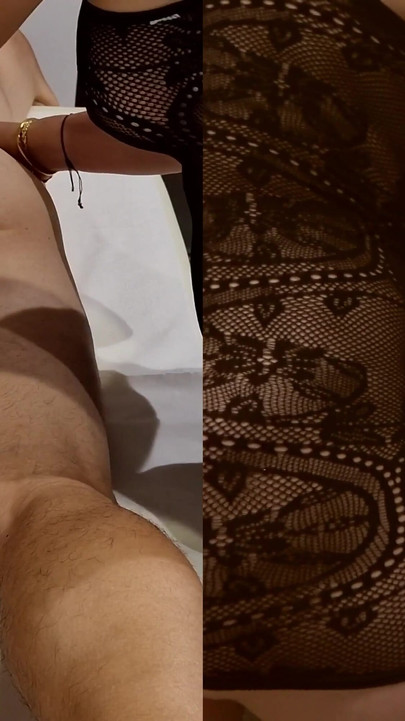 Captivating moment from "Stepmom MILF gives me a full body massage with Happy Ending Creampie"