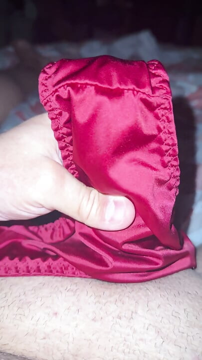 Creamy satin pantie play