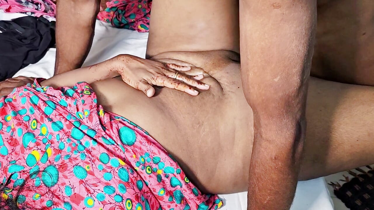 Indian desi wife in her first threesome with stepsister