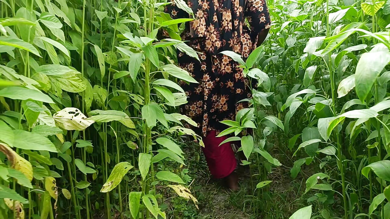 I fucked her while she was in the jute field and had a lot of fun, then I ejaculated in her vagina.