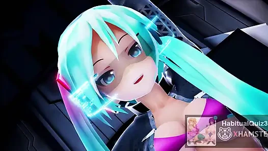 MMD R18 Miku Dirty Bomb, секс-танец с трахом с жестким дилдо, Ntr, хочу гэнгбэнг, глотание спермы, милфа 3D, хентай