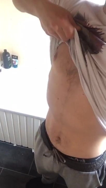 Me shirtless