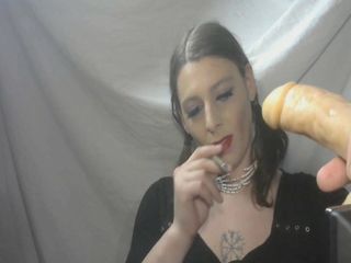 Nicky lace smoking facefuck in dildo