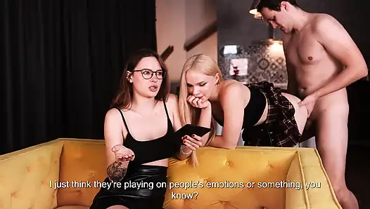 Üvey Kız Erkek Arkadaşını Sikerken Yakalandı Üvey Anne Izliyor