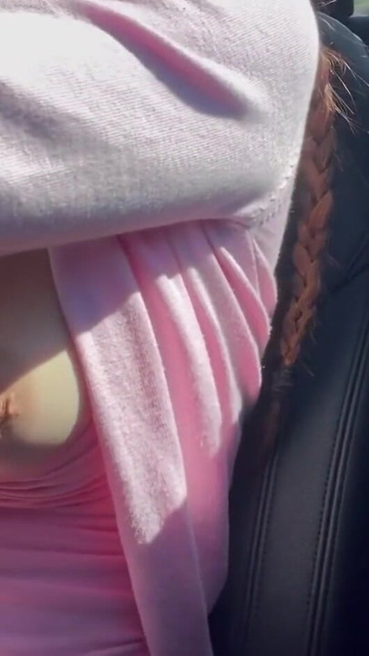 Artemisia Love driving around and showing her juicy boobs | Clip 2