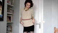 Crossdresser Galice Delights In Tiny Mini Skirt