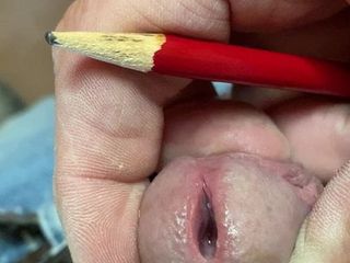 Pulling a pencil out of my cock