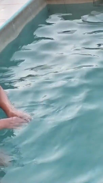 Spectacular moment from "I'm very horny at the public pool and I take out my tits for him to suck."