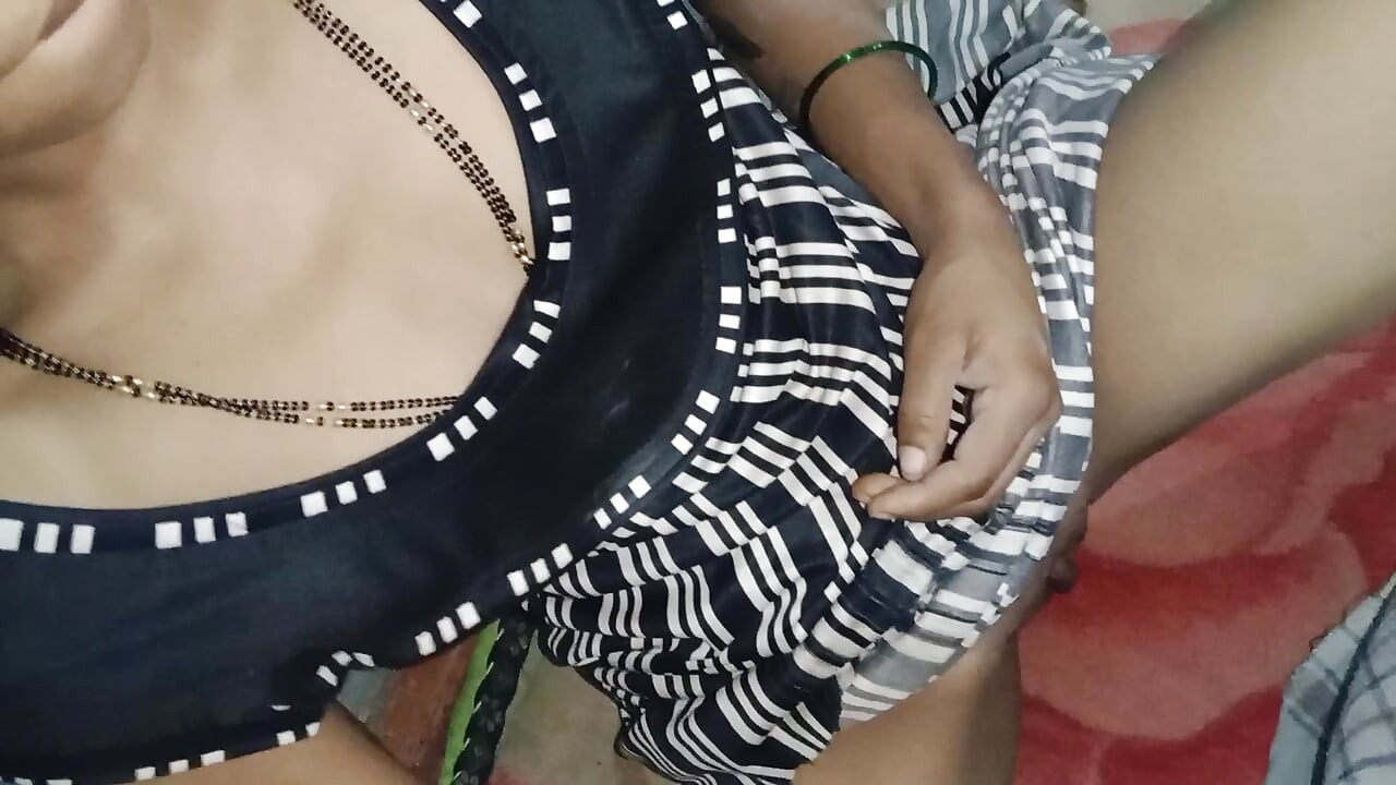 The desi bhabhi didn't get any pleasure from the cock, so she's fingering her pussy to get off.