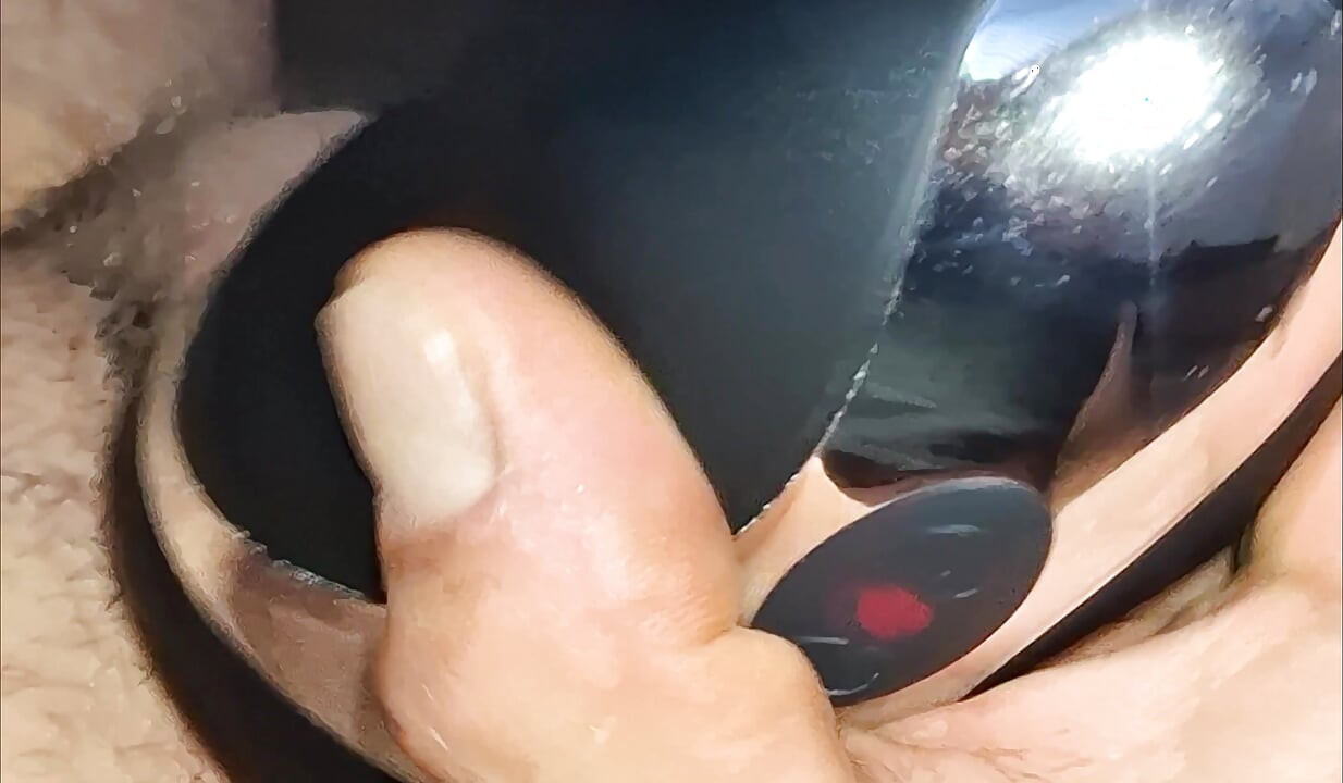 big ejaculation with the help of hand and toy