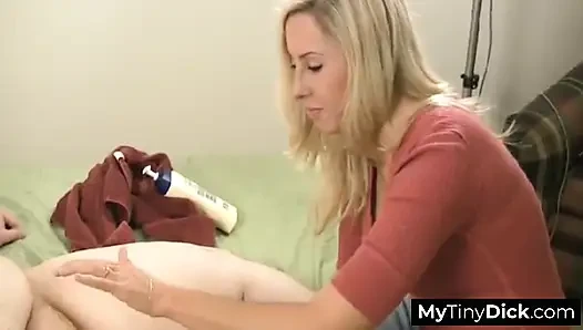 Her touch was light, as his dick was too small for her