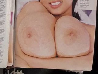 Full load cum tribute  over legendary  chaz huge tits