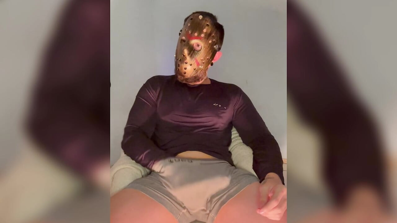 Jason's Neitan Wanking Until He Cums Hard (solo with Full Mask)
